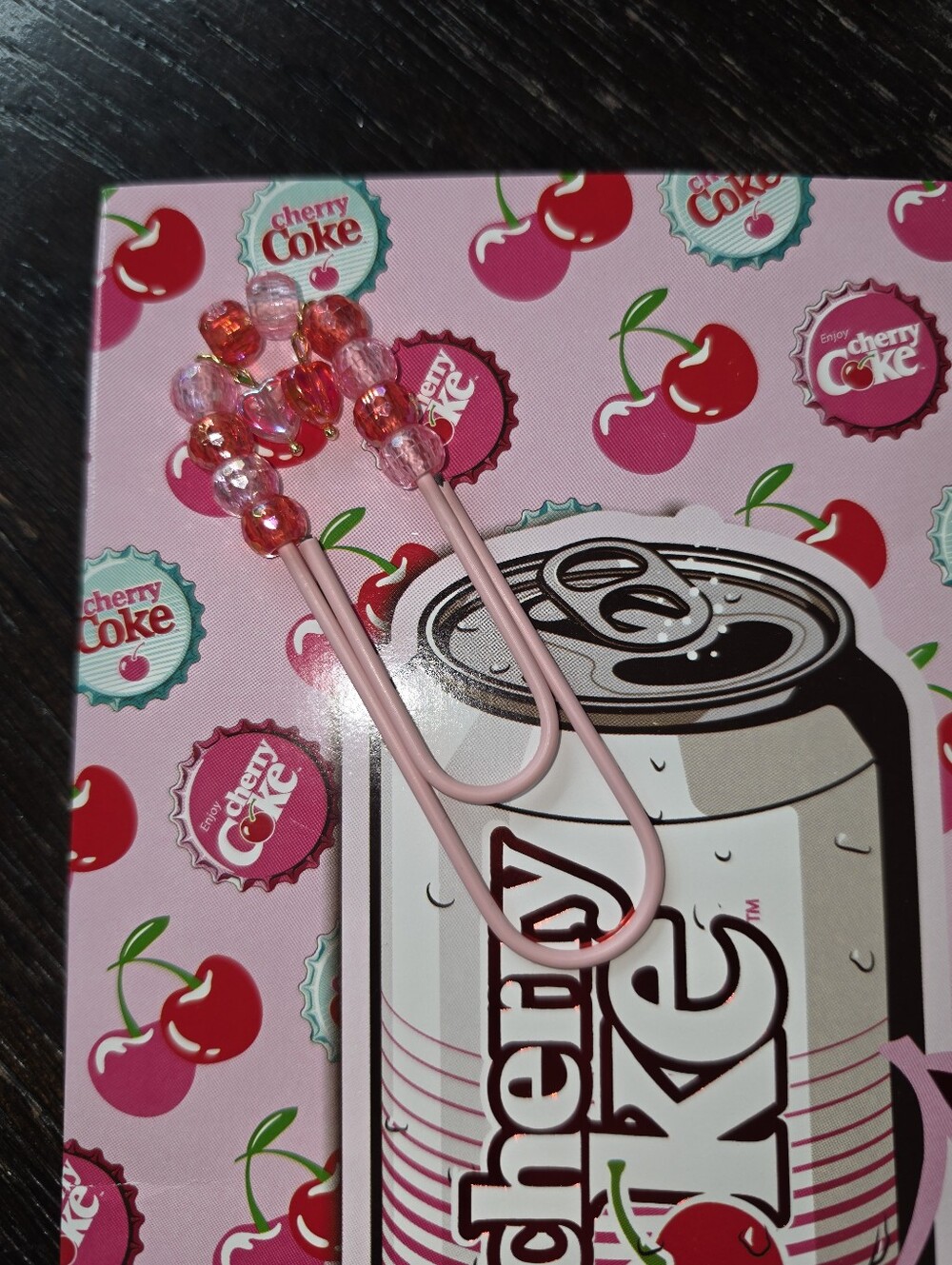 Cherry Coke Themed Handmade Bookmark/Paper Clip